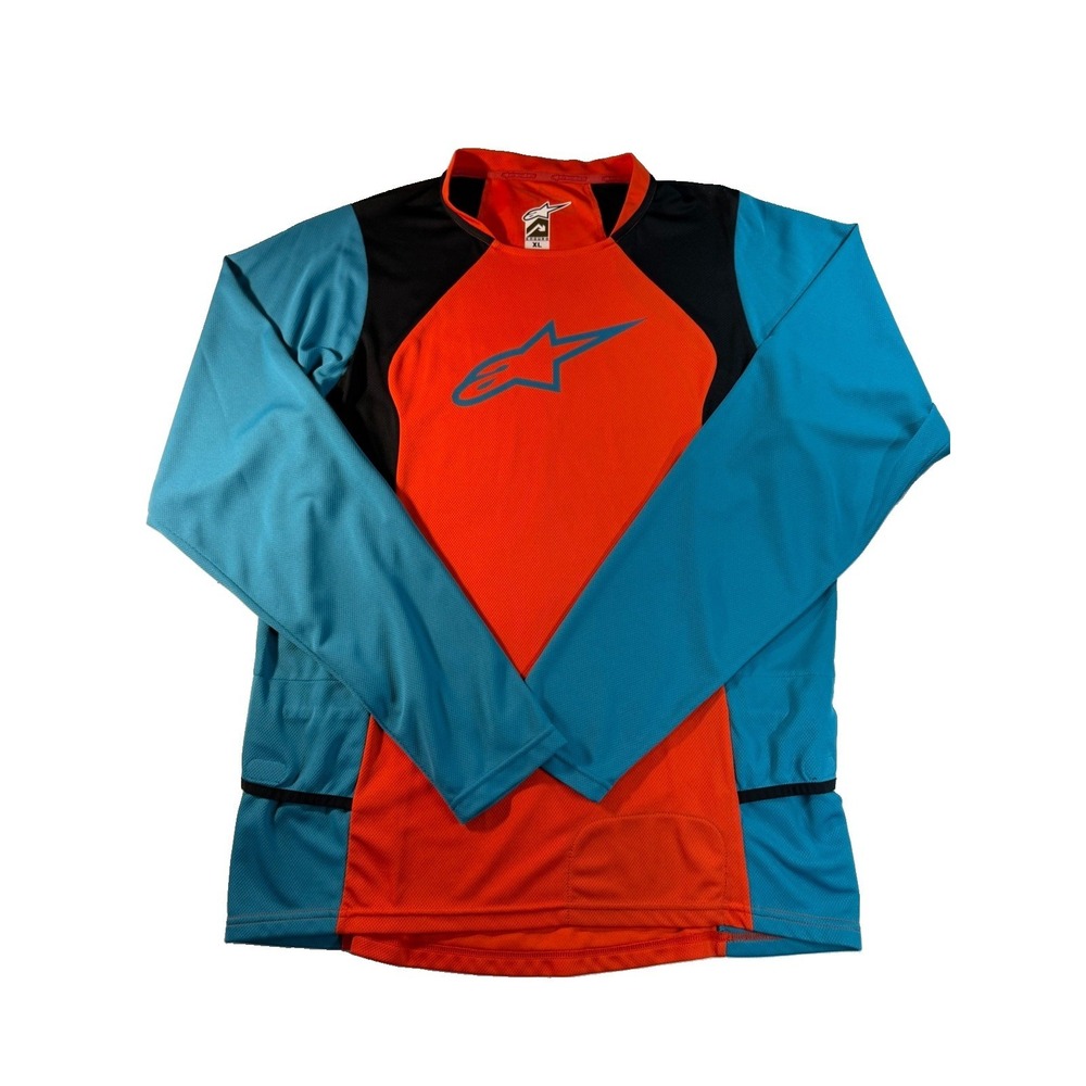 NWOT Alpinestars Drop LS Enduro Jersey XL Orange Blue Motocross Long Sleeve